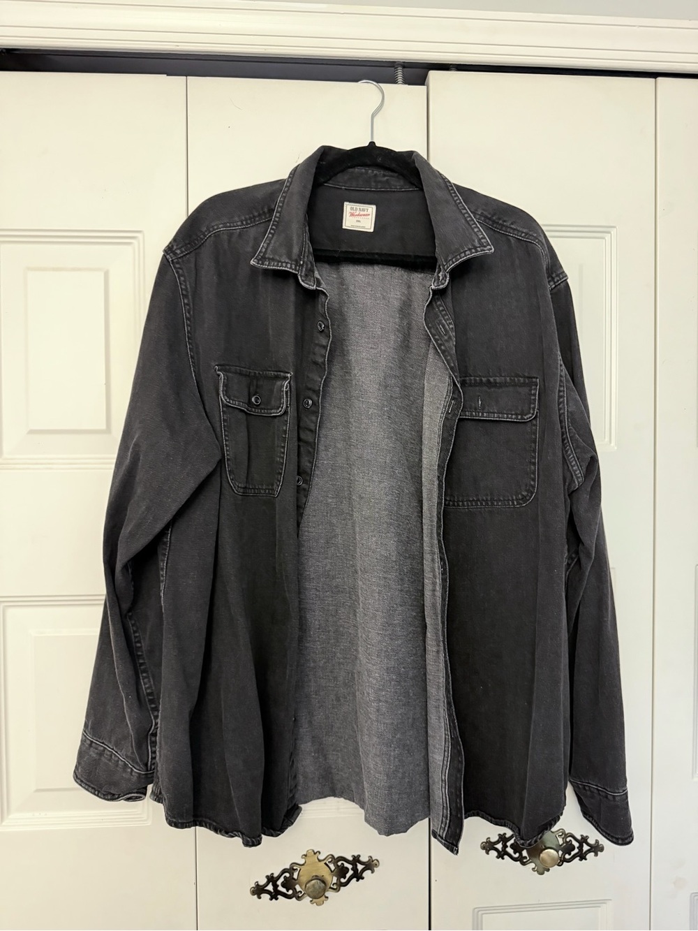 Old Navy Washed Black Button-Front Shirt Jacket